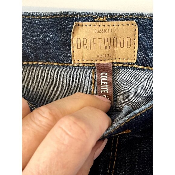 NWOT Driftwood Colette Stretch Denim Embroidered Floral Cuffed raw hem Jeans 29 - Picture 5 of 9